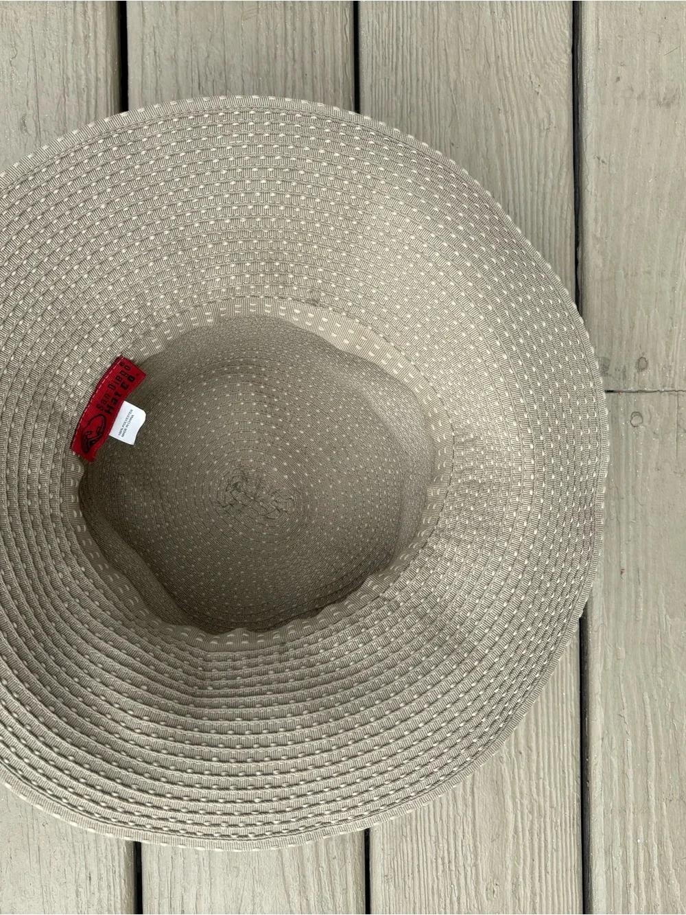 NWOT San Diego Hat Company Tan  Sun Hat with Decorative Band